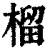 榴(印刷字体·清·康熙字典)